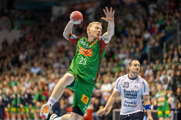 Germany Handball DHB Pokal 2025 26, quarter-final SC Magdeburg vs SG Flensburg Handewitt GETEC Arena Magdeburg Magnus Saugstrup SC Magdeburg, 23 Copyright: xTomxLauruschkatx