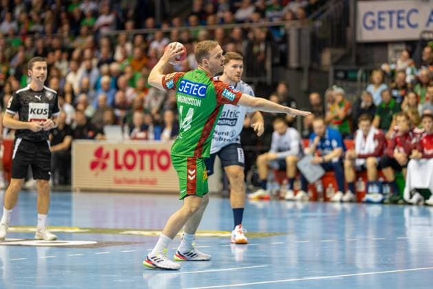 Germany Handball DHB Pokal 2025 26, quarter-final SC Magdeburg vs SG Flensburg Handewitt GETEC Arena Magdeburg Omar Ingi Magnusson SC Magdeburg, 14 Copyright: xTomxLauruschkatx
