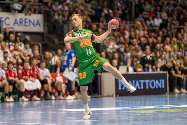 Germany Handball DHB Pokal 2025 26, quarter-final SC Magdeburg vs SG Flensburg Handewitt GETEC Arena Magdeburg Omar Ingi Magnusson SC Magdeburg, 14 Copyright: xTomxLauruschkatx