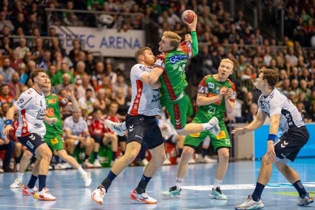 Germany Handball DHB Pokal 2025 26, quarter-final SC Magdeburg vs SG Flensburg Handewitt GETEC Arena Magdeburg Gisli Kristjansson SC Magdeburg, 10 Copyright: xTomxLauruschkatx