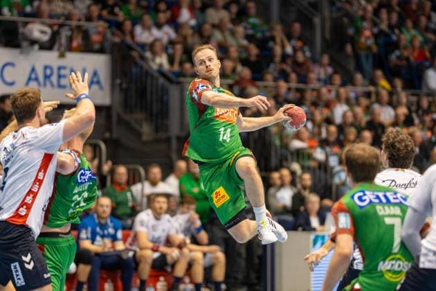 Germany Handball DHB Pokal 2025 26, quarter-final SC Magdeburg vs SG Flensburg Handewitt GETEC Arena Magdeburg Omar Ingi Magnusson SC Magdeburg, 14 Copyright: xTomxLauruschkatx