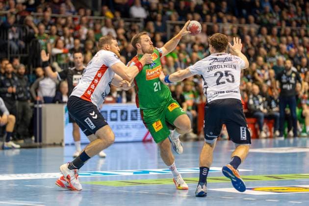 Germany Handball DHB Pokal 2025 26, quarter-final SC Magdeburg vs SG Flensburg Handewitt GETEC Arena Magdeburg Albin Lagergren SC Magdeburg, 21 Copyright: xTomxLauruschkatx