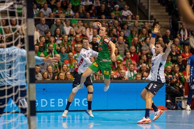 Germany Handball DHB Pokal 2025 26, quarter-final SC Magdeburg vs SG Flensburg Handewitt GETEC Arena Magdeburg Felix Claar SC Magdeburg, 7 Copyright: xTomxLauruschkatx