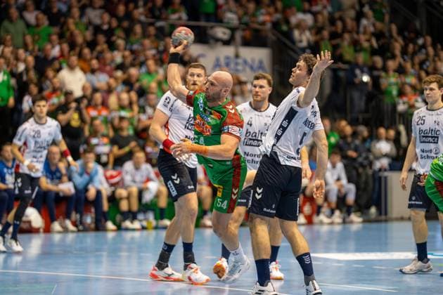 Germany Handball DHB Pokal 2025 26, quarter-final SC Magdeburg vs SG Flensburg Handewitt GETEC Arena Magdeburg Oscar Bergendahl SC Magdeburg, 54 Copyright: xTomxLauruschkatx