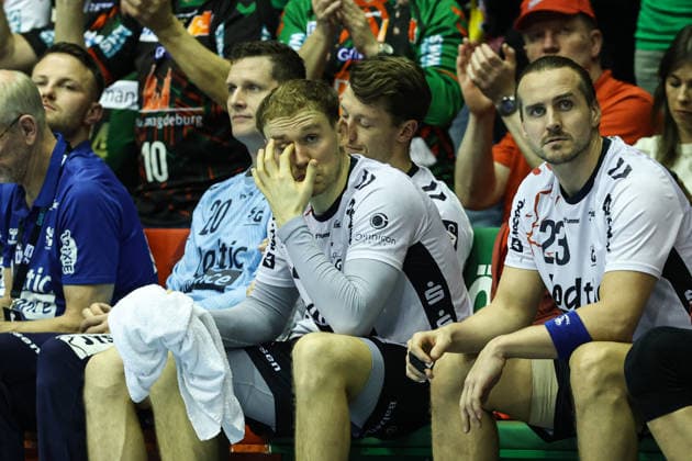 Simon Pytlick M ,SG Flensburg Handewitt,2 and Kent Robin Tönnesen SG Flensburg Handewitt,23 Quarterfinals Handball DHB Cup Season 2025 2026 SC Magdeburg vs SG Flensburg Handewitt at the GETEC Arena in Magdeburg Handball,Germany,18 12 2025
