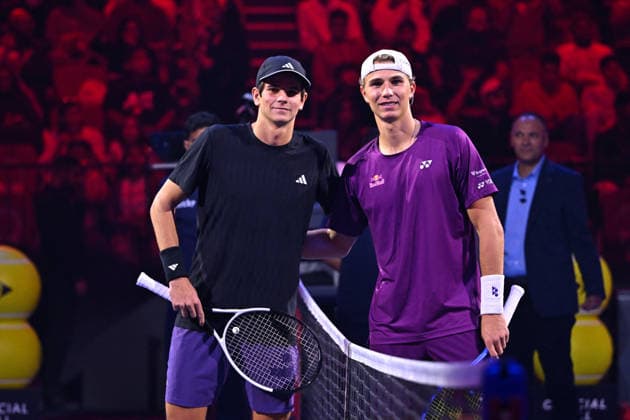 2025 ATP, Tennis Herren NextGen Finals - Jeddah Nicolai Budkov Kjaer from Norway during his second round match at the 2025 ATP NextGen Finals in Jeddah, Saoudi Arabia, on December 18, 2025. Photo by Corinne Dubreuil ABACAPRESS.COM Jeddah Saudi Arabia  Copyright: xDubreuilxCorinne ABACAx