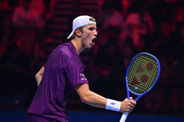 2025 ATP, Tennis Herren NextGen Finals - Jeddah Nicolai Budkov Kjaer from Norway during his second round match at the 2025 ATP NextGen Finals in Jeddah, Saoudi Arabia, on December 18, 2025. Photo by Corinne Dubreuil ABACAPRESS.COM Jeddah Saudi Arabia  Copyright: xDubreuilxCorinne ABACAx