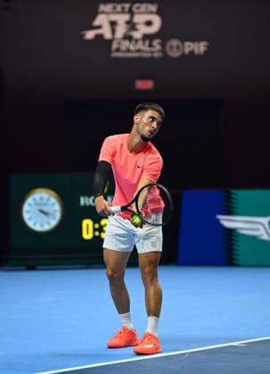 2025 ATP, Tennis Herren Tennis Herren NextGen Finals - Jeddah Dino Prizmic during his second round match at the 2025 ATP NextGen Finals in Jeddah, Saoudi Arabia, on December 18, 2025.
