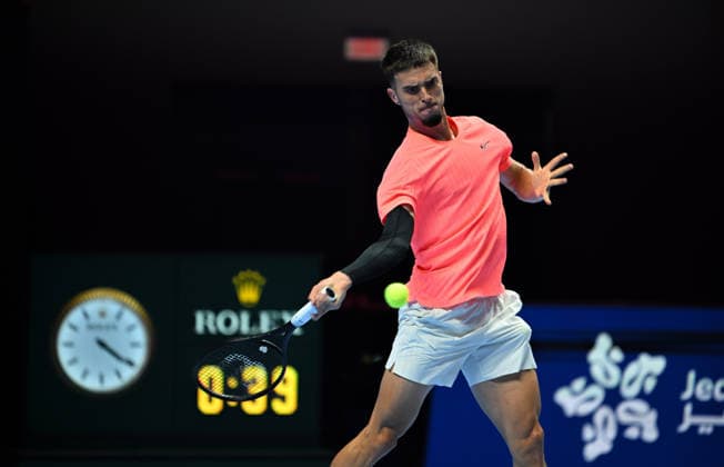 2025 ATP, Tennis Herren Tennis Herren NextGen Finals - Jeddah Dino Prizmic from Spain during his second round match at the 2025 ATP NextGen Finals in Jeddah, Saoudi Arabia, on December 18, 2025.