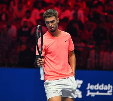 2025 ATP, Tennis Herren Tennis Herren NextGen Finals - Jeddah Dino Prizmic from Spain during his second round match at the 2025 ATP NextGen Finals in Jeddah, Saoudi Arabia, on December 18, 2025.