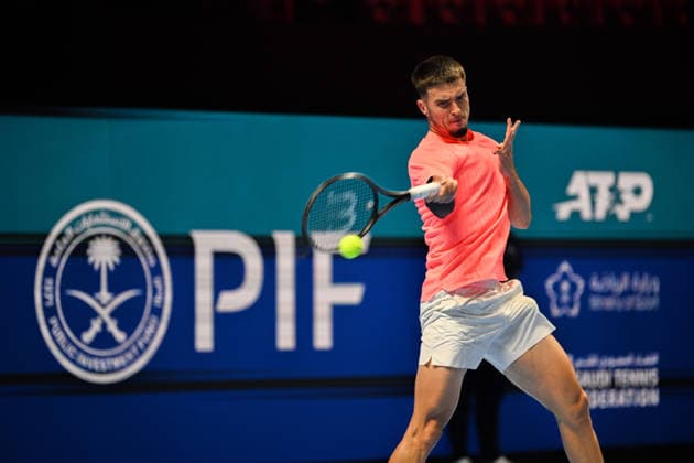 2025 ATP, Tennis Herren Tennis Herren NextGen Finals - Jeddah Dino Prizmic from Spain during his second round match at the 2025 ATP NextGen Finals in Jeddah, Saoudi Arabia, on December 18, 2025.