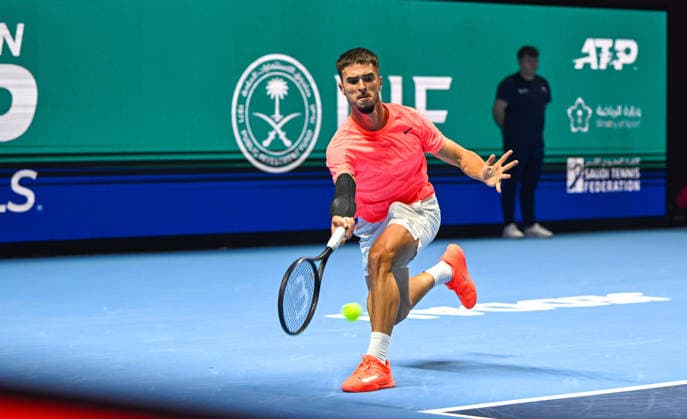2025 ATP, Tennis Herren Tennis Herren NextGen Finals - Jeddah Dino Prizmic from Spain during his second round match at the 2025 ATP NextGen Finals in Jeddah, Saoudi Arabia, on December 19, 2025.