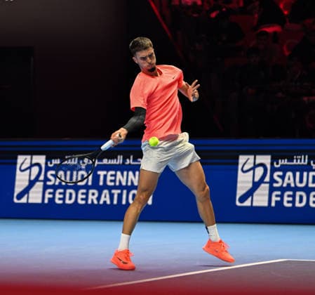 2025 ATP, Tennis Herren Tennis Herren NextGen Finals - Jeddah Dino Prizmic from Spain during his second round match at the 2025 ATP NextGen Finals in Jeddah, Saoudi Arabia, on December 19, 2025.