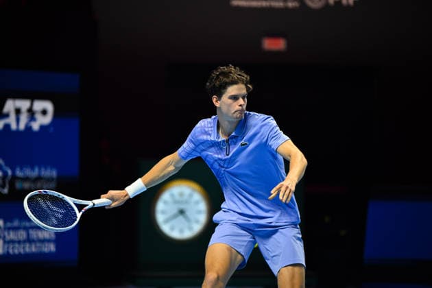 2025 ATP, Tennis Herren Tennis Herren NextGen Finals - Jeddah Dino Prizmic from Spain during his second round match at the 2025 ATP NextGen Finals in Jeddah, Saoudi Arabia, on December 18, 2025.