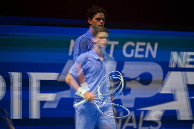 2025 ATP, Tennis Herren Tennis Herren NextGen Finals - Jeddah Dino Prizmic from Spain during his second round match at the 2025 ATP NextGen Finals in Jeddah, Saoudi Arabia, on December 19, 2025.