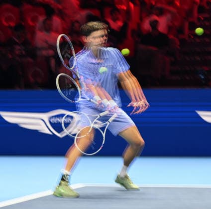 2025 ATP, Tennis Herren Tennis Herren NextGen Finals - Jeddah Dino Prizmic from Spain during his second round match at the 2025 ATP NextGen Finals in Jeddah, Saoudi Arabia, on December 19, 2025.