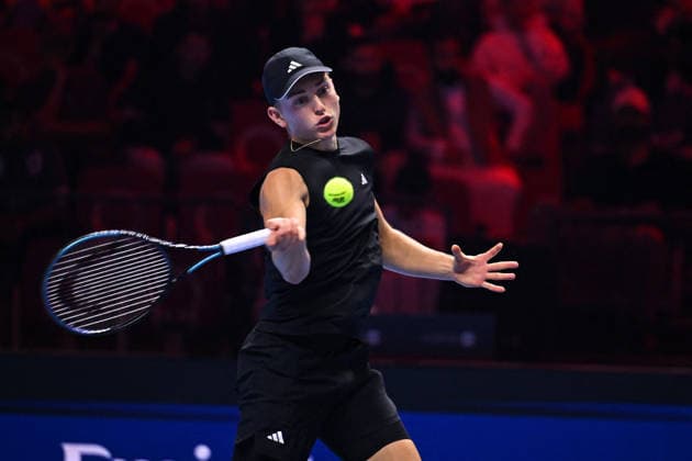 Next Gen ATP, Tennis Herren Finals Presented by PIF - Jeddah Justin Engel from Germany during his third round match at the 2025 ATP NextGen Finals in Jeddah, SAOUDI, on December 19, 2025. Photo by Corinne Dubreuil ABACAPRESS.COM Jeddah Saudi Arabia  Copyright: xDubreuilxCorinne ABACAx