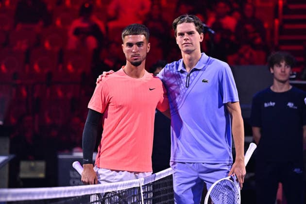 Next Gen ATP, Tennis Herren Finals Presented by PIF - Jeddah Alexander Blockx from Belgium during his third round match at the 2025 ATP NextGen Finals in Jeddah, SAOUDI, on December 19, 2025. Photo by Corinne Dubreuil ABACAPRESS.COM Jeddah Saudi Arabia  Copyright: xDubreuilxCorinne ABACAx