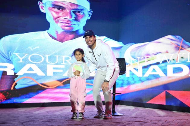 Rafael Nadal at Next Gen ATP, Tennis Herren Finals Presented by PIF - Jeddah Rafael Nadal (ESP) poses for photos with fansat the 2025 ATP NextGen Finals in Jeddah, SAOUDI, on December 19, 2025. Photo by Corinne Dubreuil ABACAPRESS.COM Jeddah  Copyright: xDubreuilxCorinne ABACAx
