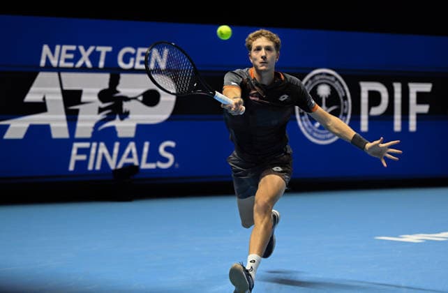 2025 ATP, Tennis Herren Tennis Herren Next Gen Finals - Jeddah Martin Landaluce during his second round match at the 2025 ATP Next Gen Finals in Jeddah, Saoudi Arabia, on December 19, 2025.