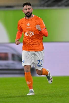 Paderborn, Home Deluxe Arena, 19 12 25, GER, Herren, 2 Bundesliga, Saison 2025 2026, SC Paderborn 07 SV Darmstadt 98 Bild Marco RICHTER Darmstadt jubilates after his goal to 0 1 DFL regulations prohibit any use of photographs as image sequences and or quasi video NRW Germany