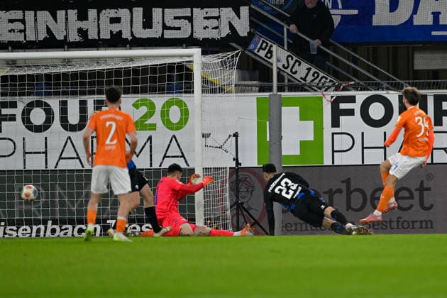 Paderborn, Home Deluxe Arena, 19 12 25, GER, Herren, 2 Bundesliga, Saison 2025 2026, SC Paderborn 07 SV Darmstadt 98 Bild Killian CORREDOR Darmstadt macht das Tor zum 0 2 DFL regulations prohibit any use of photographs as image sequences and or quasi video NRW Deutschland