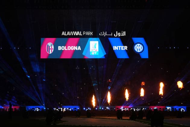 during the EA Sports FC italian Supercup 2025 semifinal match between Bologna and Inter at Al-Awwal Park Stadium in Riyadh, Saudi Arabia - Soccer - Friday December 19, 2025  Copyright: xMassimoxPaolone LaPressex