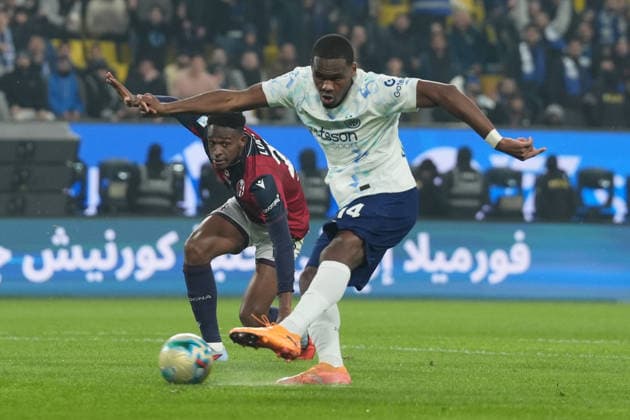 Inter Milan s Ange-Yoan Bonny during the EA Sports FC italian Supercup 2025 semifinal match between Bologna and Inter at Al-Awwal Park Stadium in Riyadh, Saudi Arabia - Soccer - Friday December 19, 2025  Copyright: xMassimoxPaolone LaPressex