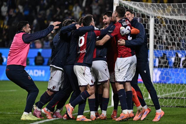 Db Riyadh 19 12 2025 - Supercoppa Italiana Bologna-Inter foto Daniele Buffa Image nella foto: esultanza a fine gara Bologna 