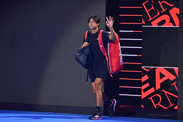Next Gen ATP, Tennis Herren Finals Presented by PIF - Jeddah Learner Tien from USA during his third round match at the 2025 ATP NextGen Finals in Jeddah, SAOUDI, on December 19, 2025. Photo by Corinne Dubreuil ABACAPRESS.COM Jeddah Saudi Arabia  Copyright: xDubreuilxCorinne ABACAx