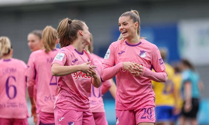GER, Hoffenheim, TSG Hoffenheim vs Carl Zeiss Jena, Google Pixel Womens Bundesliga, Football, DFB, Season 2025 2026, Dietmar Hopp Stadium, 14 Matchday in picture Selina Cerci TSG 1899 Hoffenheim Women 29 , Goal, Cheering and joy, Emotions, Valesca Ampoorter TSG 1899 Hoffenheim Frauen 18 DFB DFL REGULATIONS PROHIBIT ANY USE OF PHOTOGRAPHS AS IMAGE SEQUENCES AND OR QUASI VIDEO, 20 12 2025 Copyright: HMBxMedia HendrikxHamelau
