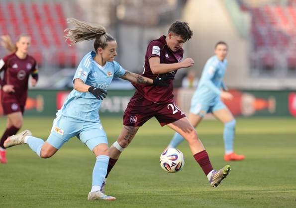 20 12 2025 Soccer Season 2025 2026 1 Womens Soccer Bundesliga 14 Matchday 1 FC Nürnberg FCN Club 1 FC Union Berlin Sportfoto Zink DaMa xdaxmax Jenny Hipp 27, 1 FC Union Berlin Aneta Polaskova 26, 1 FC Nürnberg FCN
