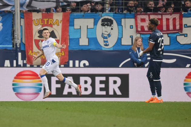 20 12 2025, xgrfx, Soccer 2 Bundesliga, VfL Bochum Karlsruher SC v l Tor, Marvin Wanitzek Karlsruher SC DFL DFB REGULATIONS PROHIBIT ANY USE OF PHOTOGRAPHS as IMAGE SEQUENCES and or QUASI VIDEO Bochum