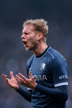 20 12 2025, Football, Season 2025 2026, 2 Bundesliga, 17 Matchday, VfL Bochum 1848 Karlsruher SC, Leandro Morgalla VfL Bochum 1848 screams and is angry, Bochum Vonovia Ruhrstadion NRW Germany xRHR PHOTO DEx Copyright: DennisxEwert RHR-FOTOx RHR-FOTO DE