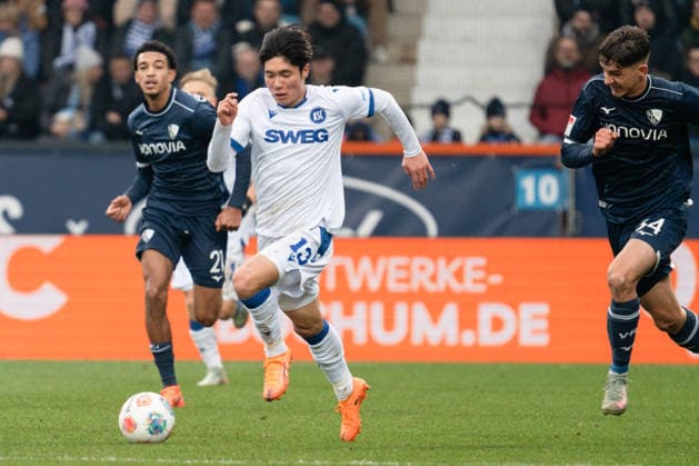 Germany 2 Bundesliga 2025 26, 17 Matchday VfL Bochum vs Karlsruher SC 20 12 2025 Vonovia Ruhrstadion Bochum, North Rhine-Westphalia Shio Fukuda Karlsruher SC, 13 Copyright: xCelinaxLeiersx