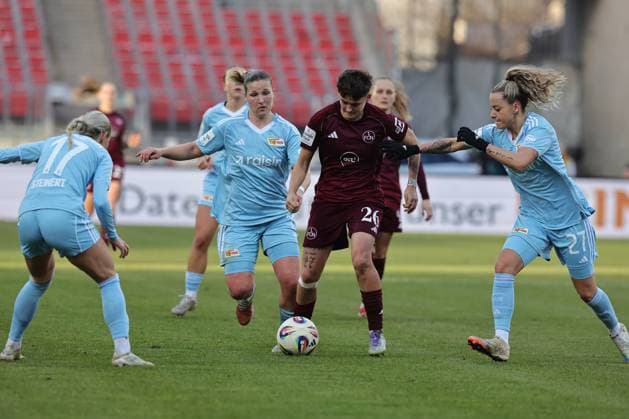 20 12 2025 Soccer Season 2025 2026 1 Womens Soccer Bundesliga 14 Matchday 1 FC Nürnberg FCN Club 1 FC Union Berlin Sportfoto Zink DaMa xdaxmax Judith Steinert 17, 1 FC Union Berlin Dina Orschmann 11, 1 FC Union Berlin Aneta Polaskova 26, 1 FC Nürnberg FCN Jenny Hipp 27, 1 FC Union Berlin