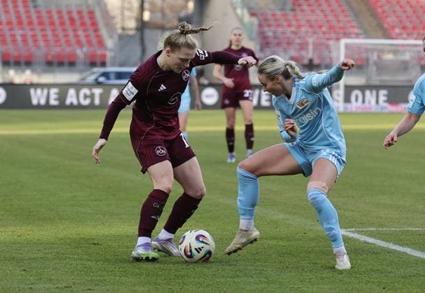 20 12 2025 Soccer Season 2025 2026 1 Womens Soccer Bundesliga 14 Matchday 1 FC Nürnberg FCN Club 1 FC Union Berlin Sportfoto Zink DaMa xdaxmax Franziska Mai 18, 1 FC Nürnberg FCN Judith Steinert 17, 1 FC Union Berlin