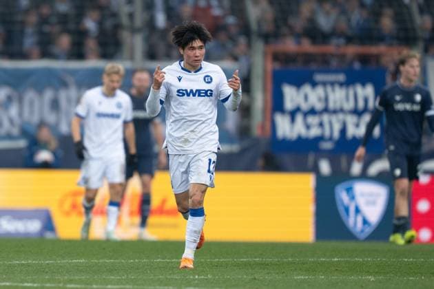 2. Bundesliga VfL Bochum 1848 vs Karlsruher SC Shiou Fukuda of Karlsruher 1848 Scored the 2. Bundesliga match against Bochum at Vonovia Ruhrstadion in Bochum, Germany, on December 20, 2025. Kick-off at 13:00. Copyright: xTaiseixIwamotox