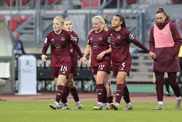 20 12 2025 Soccer Season 2025 2026 1 Womens Soccer Bundesliga 14 Matchday 1 FC Nuremberg FCN Club 1 FC Union Berlin Sportfoto Zink DaMa xdaxmax Aleigh Gambone 16, 1 FC Nuremberg FCN and Team Team disappointed Disappointment after the end of the match