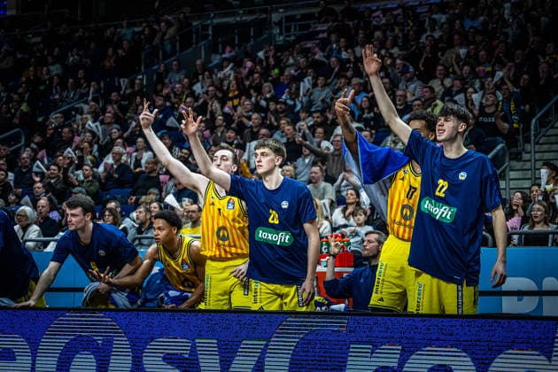 Basketball Berlin 20 12 2025 Season 2025 2026 EasyCredit BBL 1 Bundesliga Men, Men Alba Berlin ratiopharm Ulm Jubel Alba