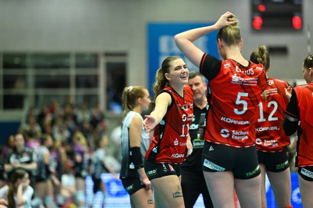 Amanda Siksna Dresdner SC, 11 Dresdner SC vs Schwarz Weiß Erfurt, 1 Volleyball Bundesliga Damen, Spielzeit 2025 2026, 20 12 2025 Dresdner SC vs Schwarz Weiß Erfurt, 1 Volleyball Bundesliga Damen, Spielzeit 2025 2026, 20 12 2025 Dresden Copyright: xEibner-Pressefoto xHoepnerx EP_PHR