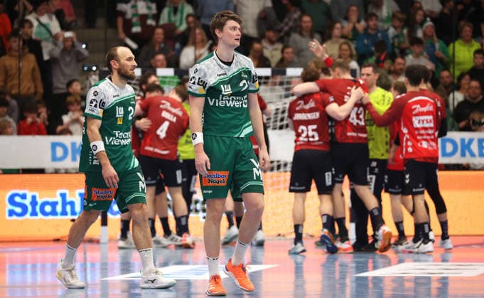 20 12 2025, Germany, Göppingen, Handball DAIKIN HBL, FRISCH AUF Göppingen vs SG Flensburg Handewitt Oskar Sunnefeldt FAG disappointed