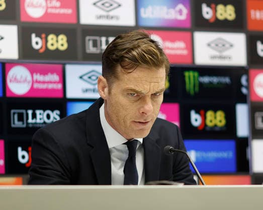 20th December 2025, Bournemouth, Dorset, England; Premier League Football, AFC Bournemouth versus Burnley; Burnley manager Scott Parker at post match press conference, PK, Pressekonferenz  HongboxChen