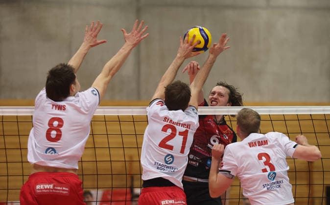 Ludwigsburg , Volleyball Bundesliga , Barock Volleys MTV Ludwigsburg vs SV Warnemünde , Ben Simon Bonin Ludwigsburg