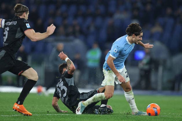CALCIO - Serie A - SS Lazio vs US Cremonese Rome, Italy - December 20, 2025: Federico Ceccherini of U.S. Cremonese , Matteo Cancellieri of S.S. Lazio seen in action during the Serie A Enilive 2025-2026 football match between SS Lazio vs US Cremonese at Olympic Stadium. Rome Italy  Copyright: xIPAxSport ABACAx