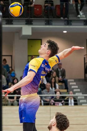 1 Volleyball Bundesliga Season 2025 2026 Cerebricks Volley Goats Mitteldeutschland vs SWD Powervolleys Düren Halle, Germany December 20, 2025 In the picture Paul Klimm Bitterfeld Halle Saale swh Arena Sachsen Anhalt Germany