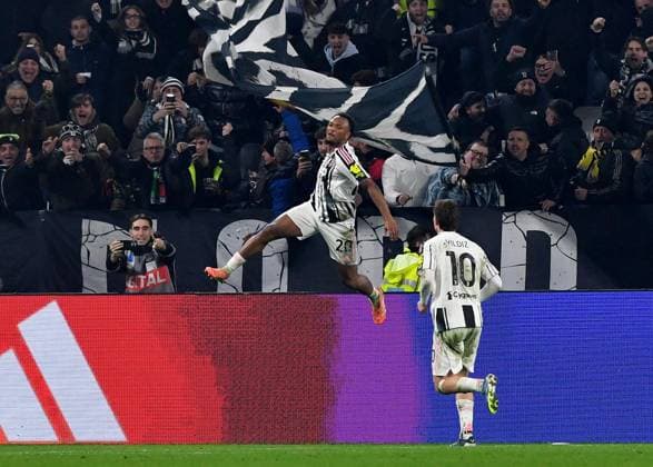 Foto IPP Massimo Rana Torino 20-12-2025 Calcio Campionato di Serie A 2025 2026 Juventus-Roma nella foto esulta lois openda Italy Photo Press - World Copyright italy ITALY  Copyright: xR4924_italyphotopressx