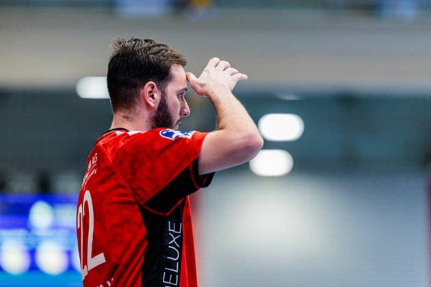 Bence Hornyak TuS N Luebbecke, 22 GER, TuS N Luebbecke vs HSG Krefeld Niederrhein, Handball, 2 Bundesliga, Matchday 16, Season 2025 2026, 20 12 2025 GER, TuS N Luebbecke vs HSG Krefeld Niederrhein, Handball, 2 Bundesliga, Matchday 16, Season 2025 2026, 20 12 2025 Luebbecke Copyright: xEibner-Pressefoto JanxRollingerx EP_JSK