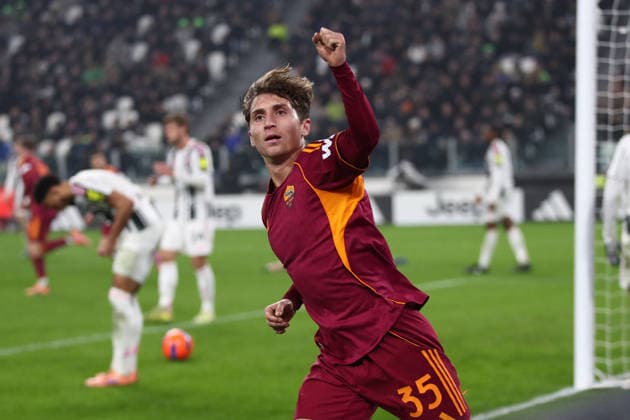 CALCIO - Serie A - Juventus FC vs AS Roma 20.12.2025 Juventus vs Roma (Serie A) Calcio; 16Â° Giornata Nella foto: Tommaso Baldanzi dopo il gol (Foto Gino Mancini) Torino Italy  Copyright: xIPAxSport ABACAx
