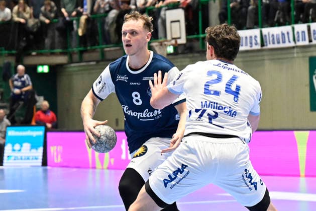 DAIKIN 1 Handball Bundesliga 25 26 18 Matchday Bergischer HC TBV Lemgo Lippe on 20 12 2025 in the Uni Halle in Wuppertal Joel Willecke 24 TBV Lemgo against Nico Schöttle 8 Bergischer HC WD